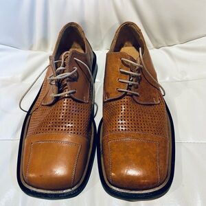 Scafora Napoli Dress Shoes Mens 7 Tan Leather Lace-Up Italy